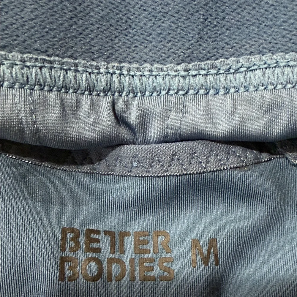 BETTER BODIES Blue Strappy Crossback Sports Bra. Gently used - Picture 3 of 8
